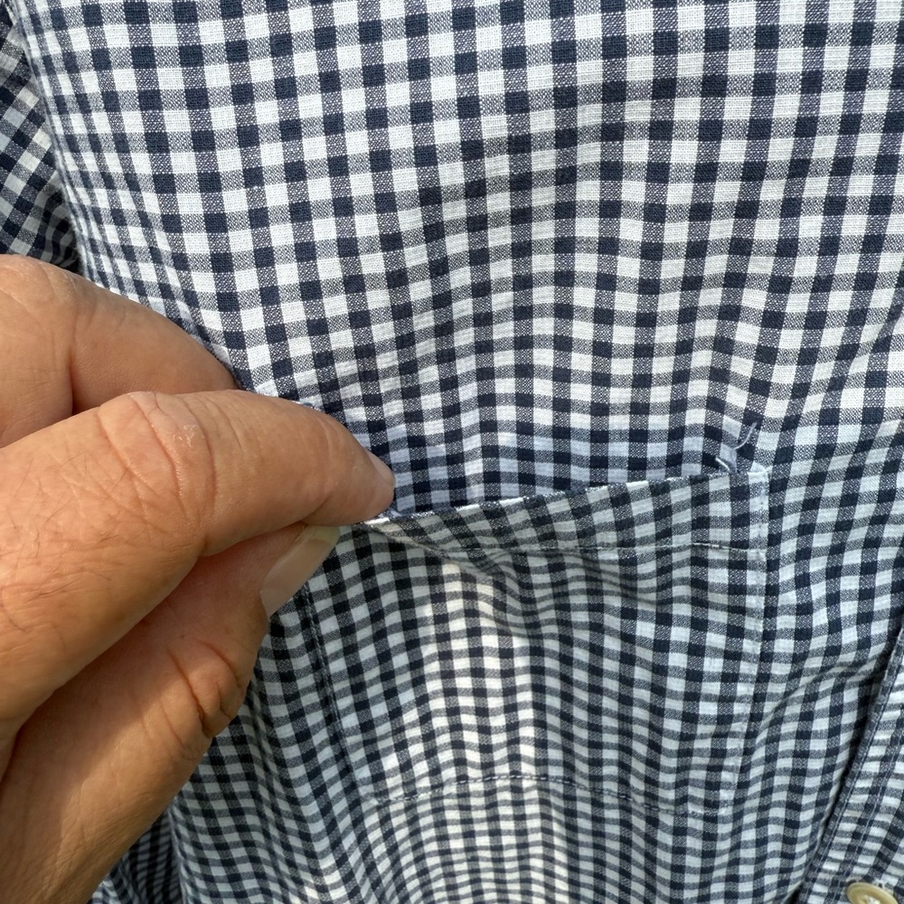 C.C Filson Co Dress Shirt  Plaid Blue %100 Cotton Men’s Large - Picture 8 of 9